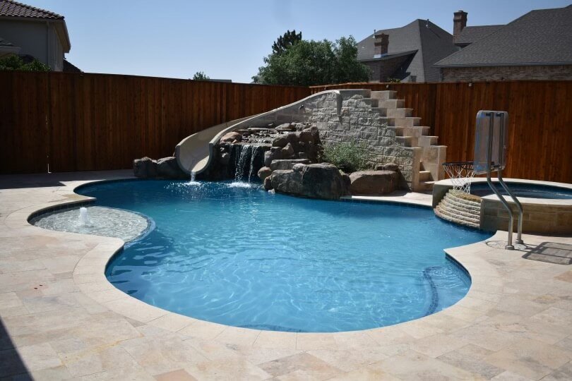slide and waterfall